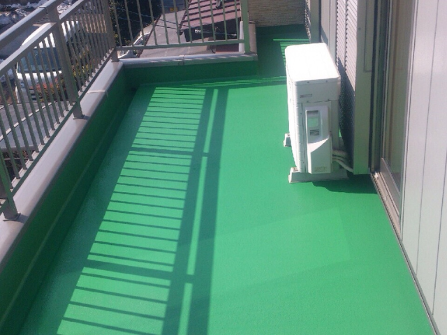 ベランダのウレタン工事後